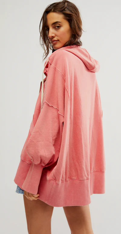 FREE PEOPLE : Camden Hoodie - Miami Beet
