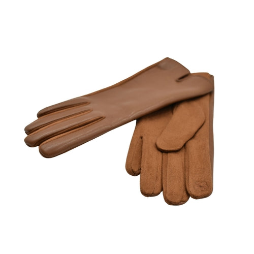 TAYLOR HILL : Faux Leather Tan - Gloves