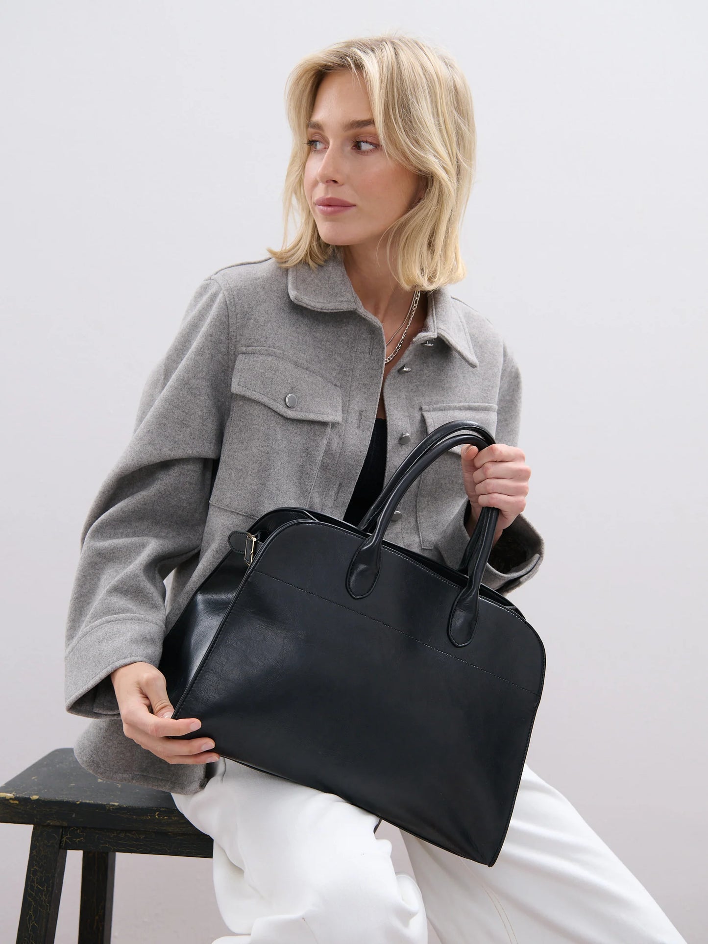 ANGELS WHISPER: Black Tote - Bag