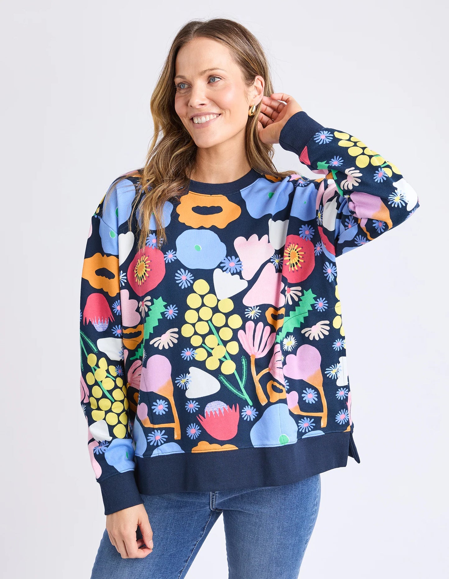 ELM : Flower Medley Crew - Multi Floral Print