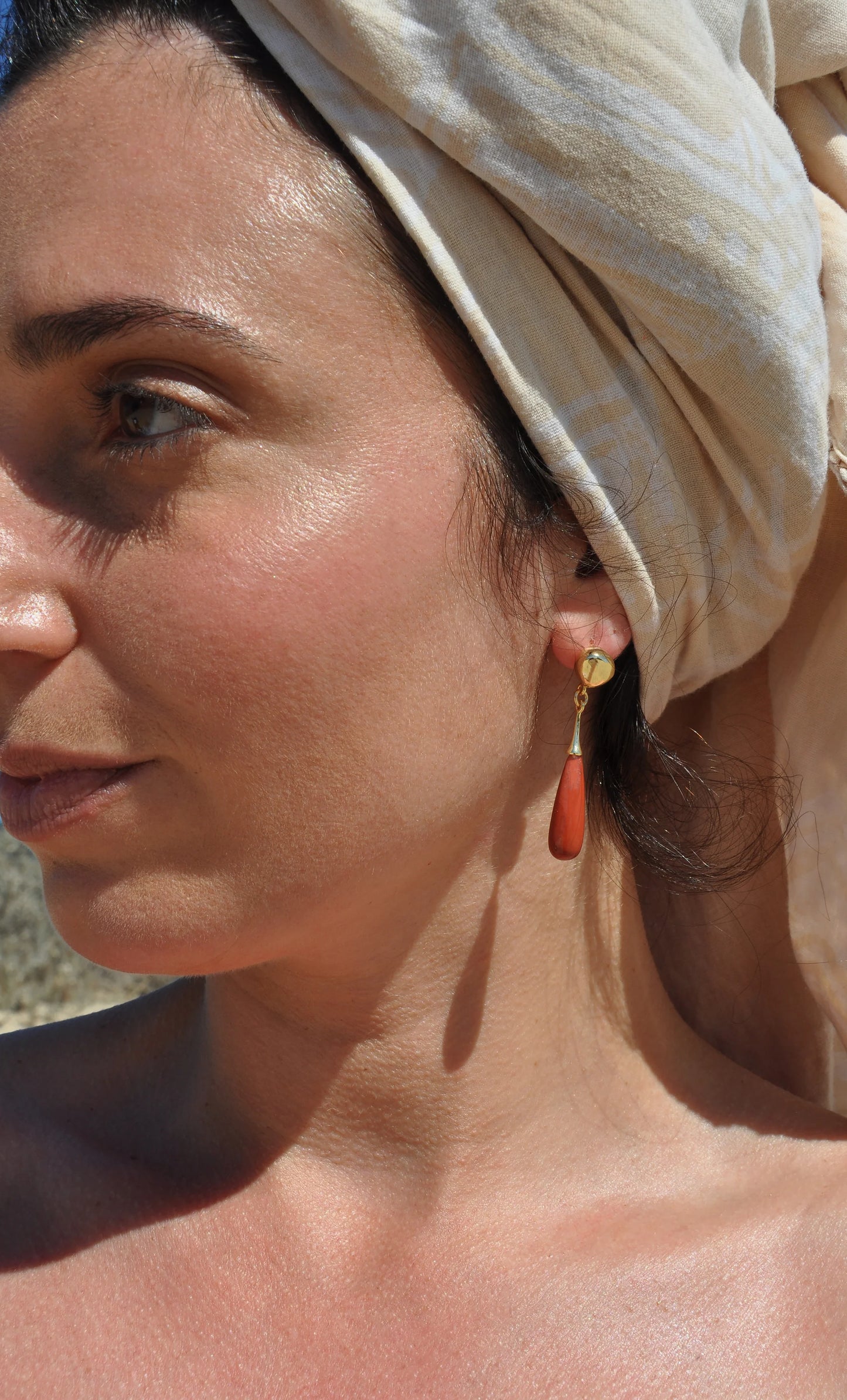 TUNIK : Wanderlight Carnelian Precious Stone Drop - Earrings