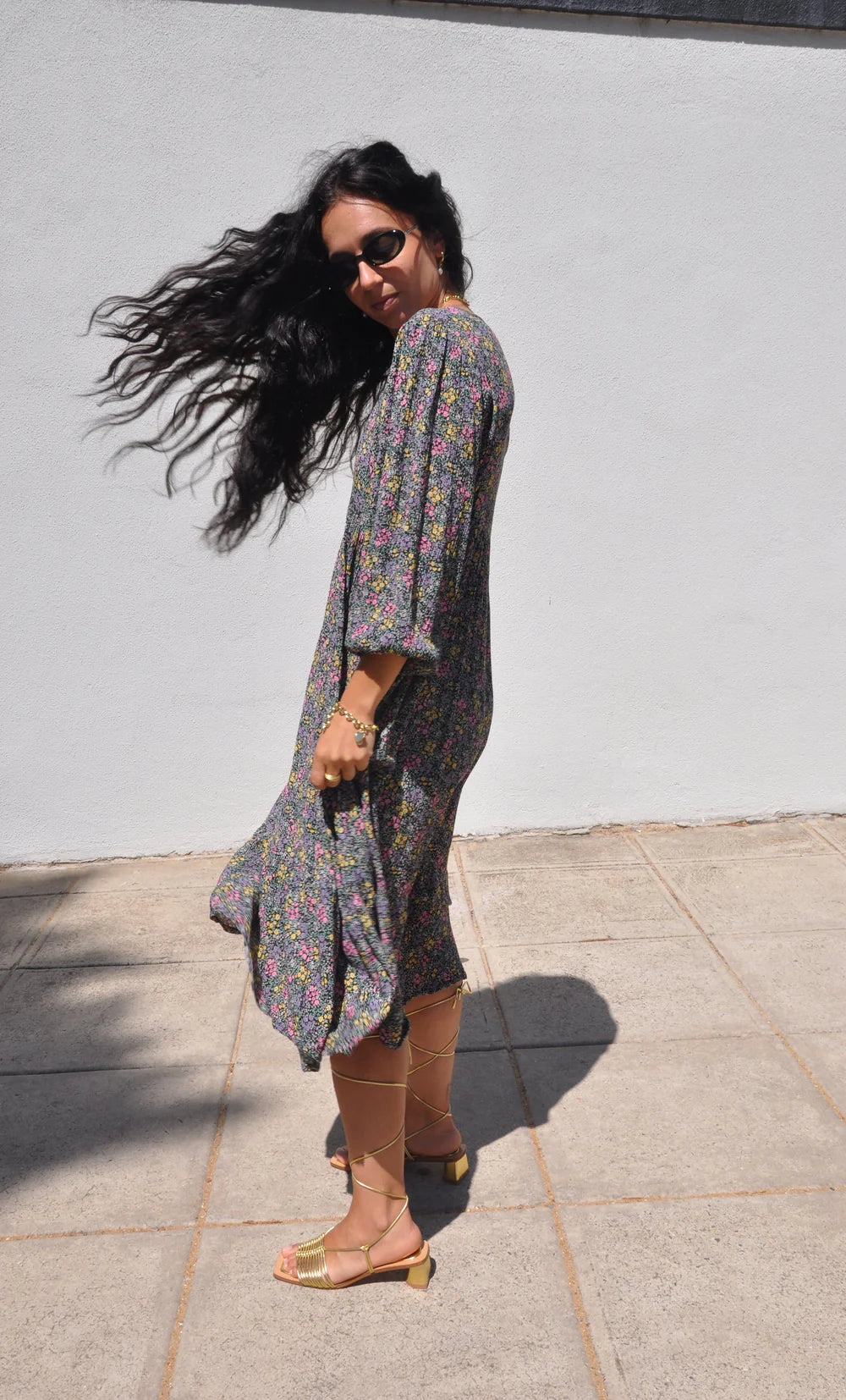 TUNIK : Harper Midi Dress - Flower Fields Print