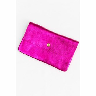 MAISON FANLI : Metallic Fuchsia - Cross Body Clutch