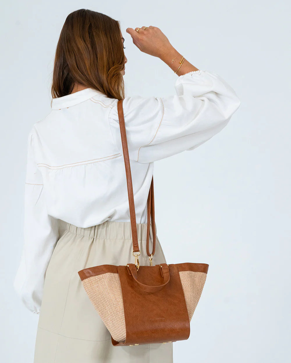 ELMS+KING : Carnegie Tote Bag - Tan Weave