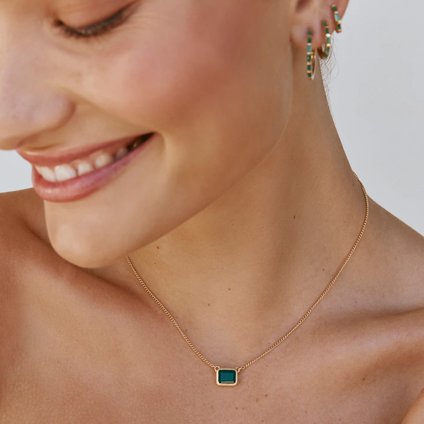 FAIRLEY : Green Agate Deco - Necklace