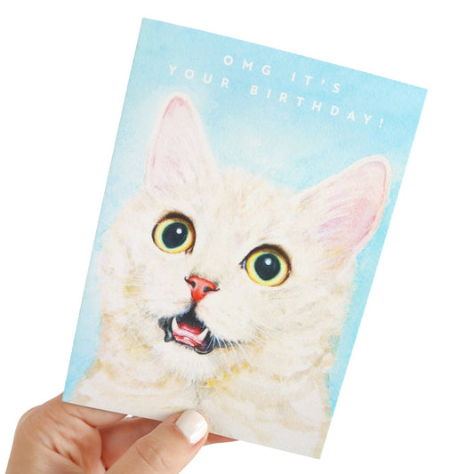 GREETING CARD : Julia Ockert - OMG It's Your Birthday! Cat-Lover - Greeting Card
