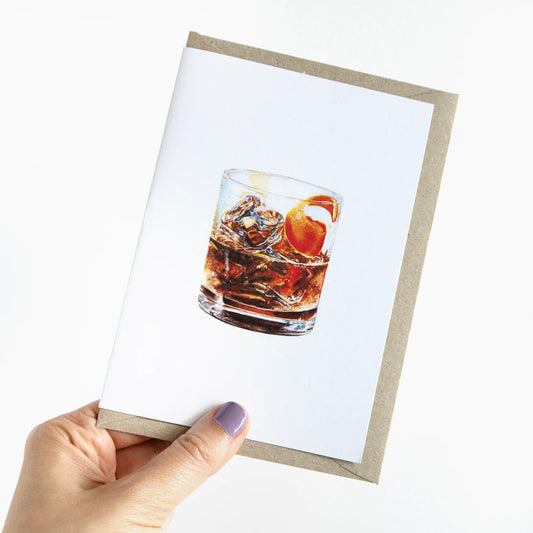 GREETING CARD : Julia Ockert - Old Fashioned Cocktail - Greeting Card