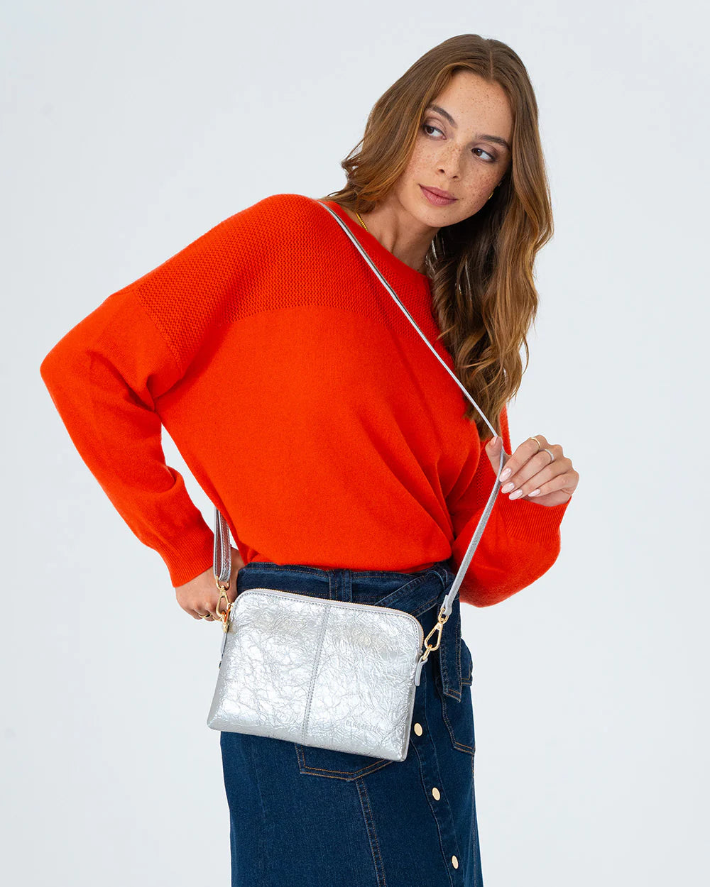 ELMS+KING : Bowery Wallet - Silver Crinkle