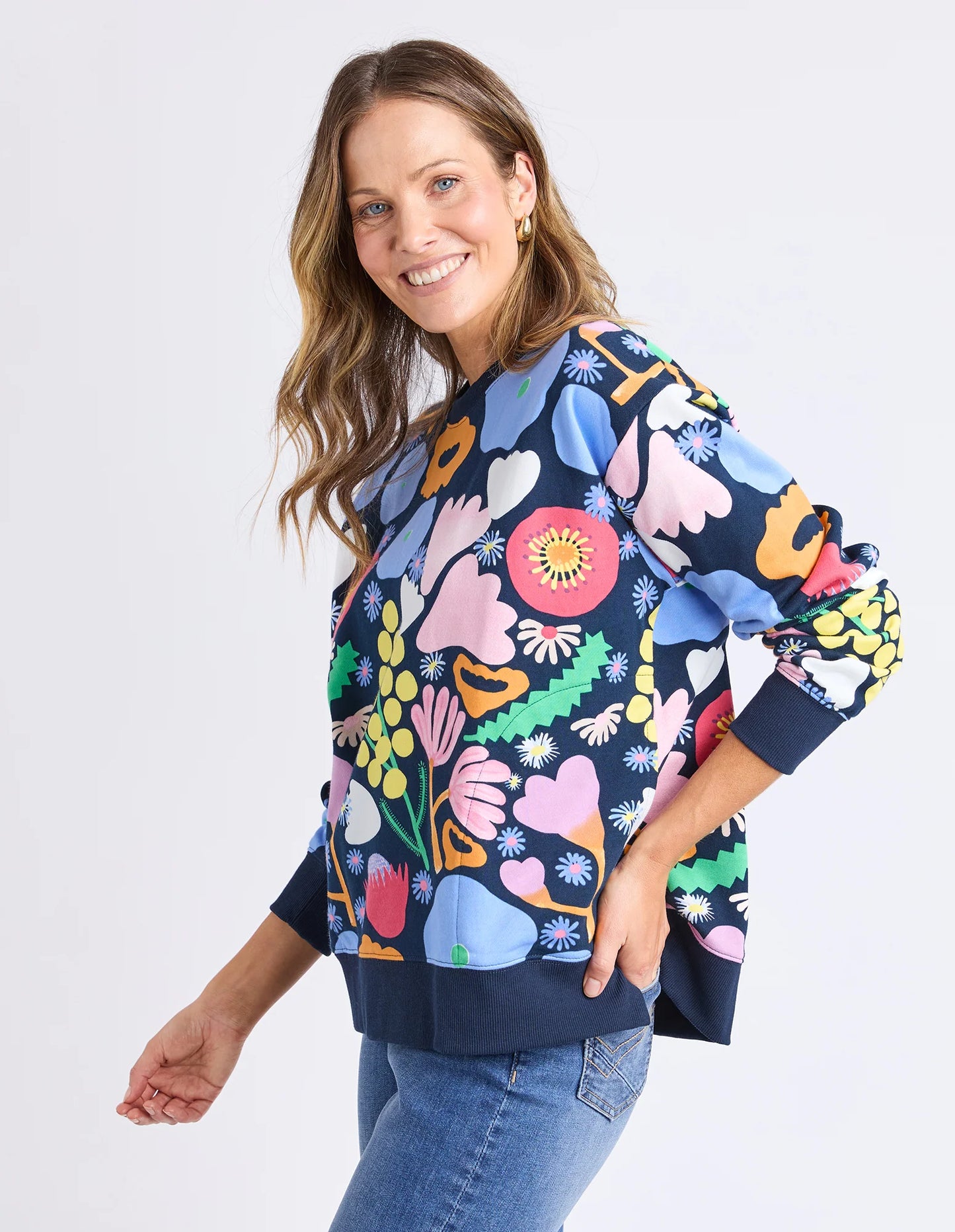 ELM : Flower Medley Crew - Multi Floral Print