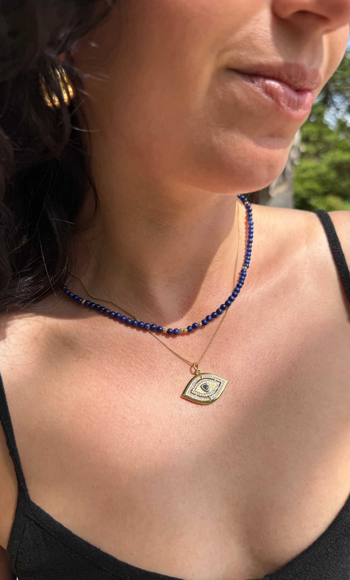 TUNIK: Night Swims Lapis Lazuli Beaded - Necklace