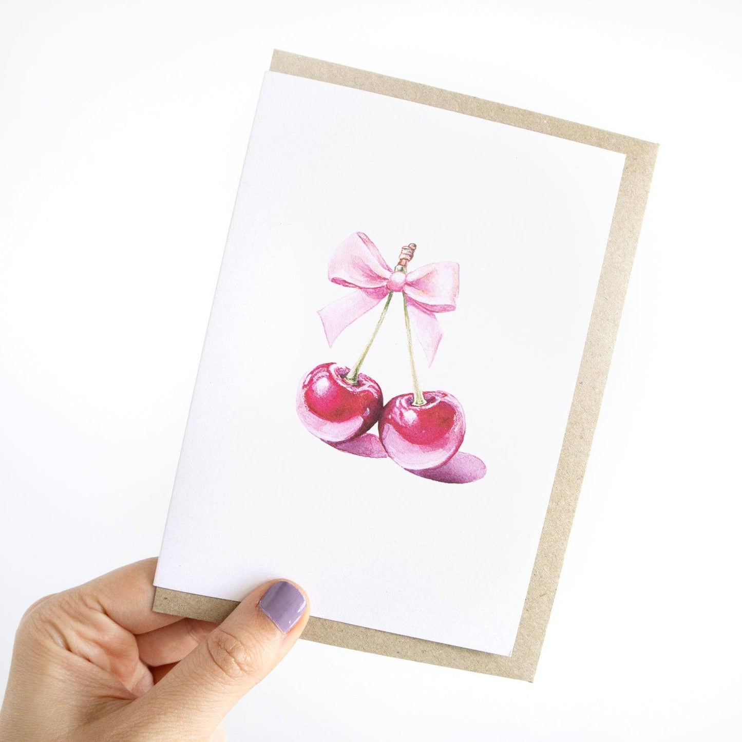 GREETING CARD : Julia Ockert - Demure Cherries - Greeting Card