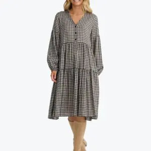 THE SHANTY CORPORATION : Isabella Natural Black Check - Dress