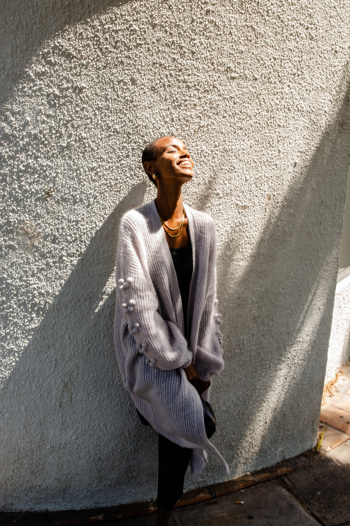 THRD LABEL: Lola Longline Lilac - Cardigan