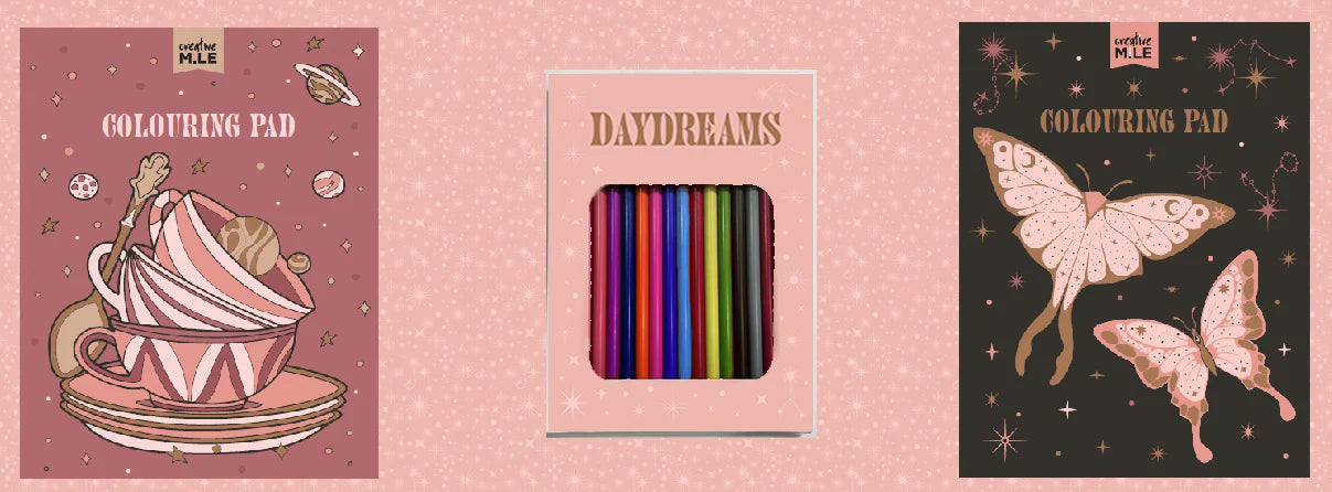 BOOKS : Daydreams Colouring Set - Adult Colouring Book