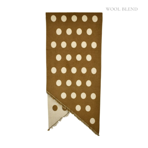 TAYLOR HILL : Camel Beige Reversible Polka Dot - Scarf