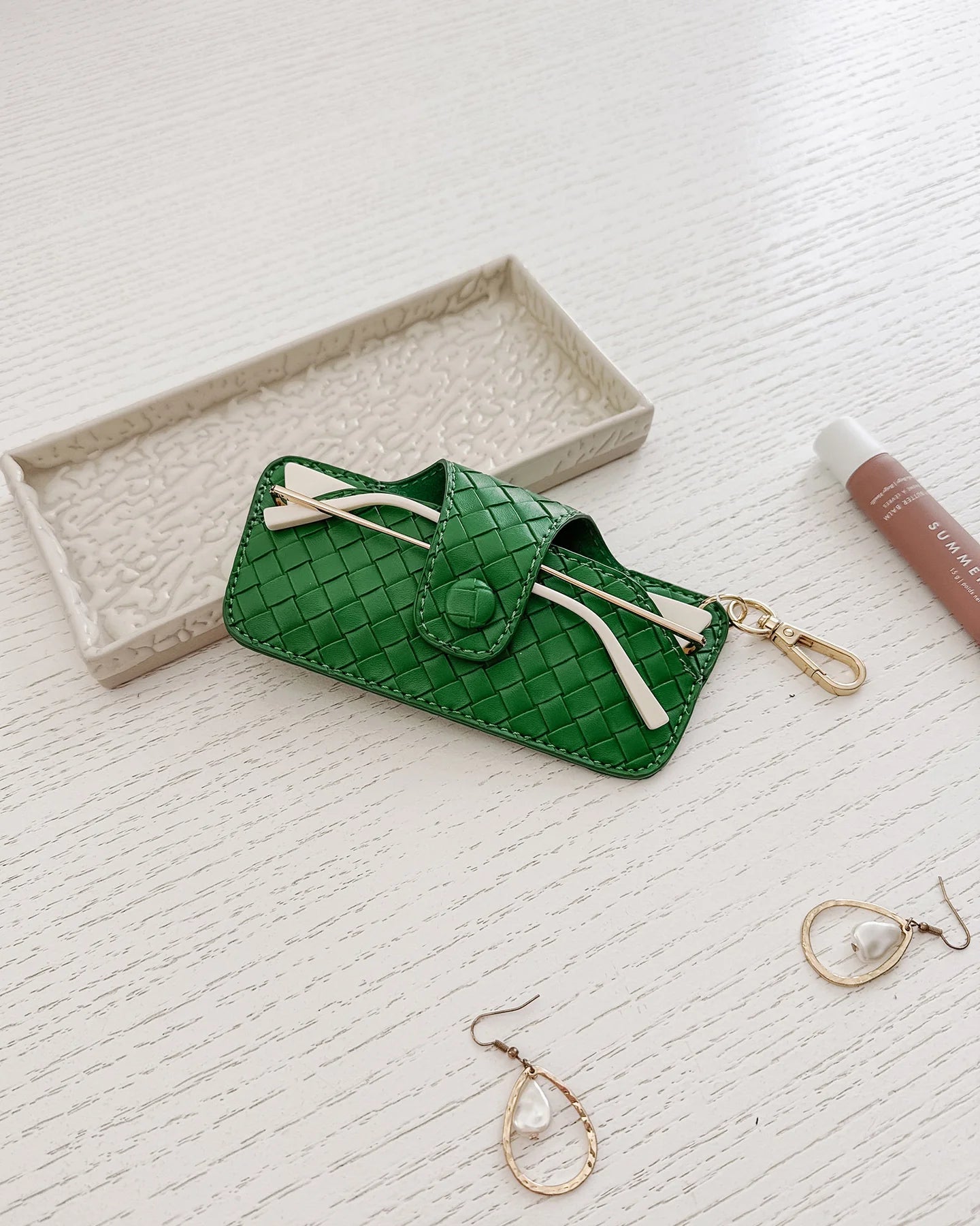 LOUENHIDE: Skittle Woven Green - Sunglass Case