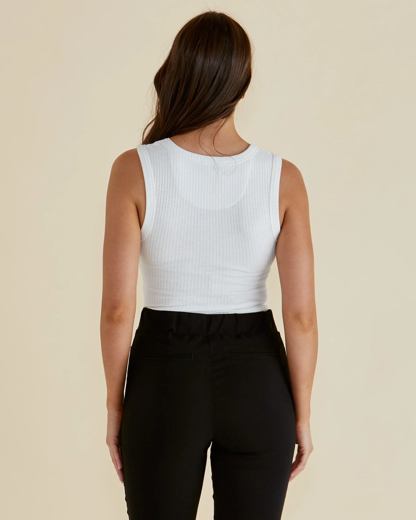 BETTY BASICS : Francis Rib Tank - White