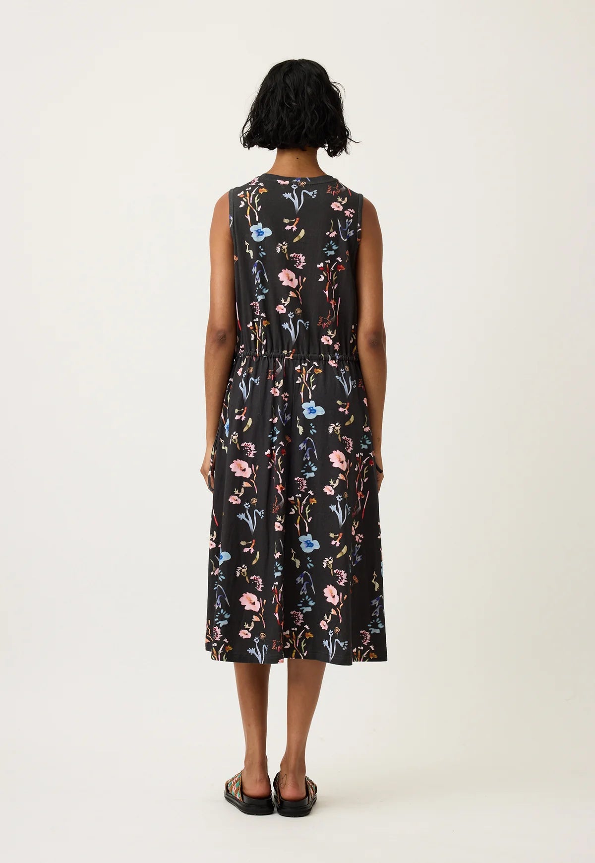 NANCYBIRD : Lidia Tie Dress - Watercolour Charcoal
