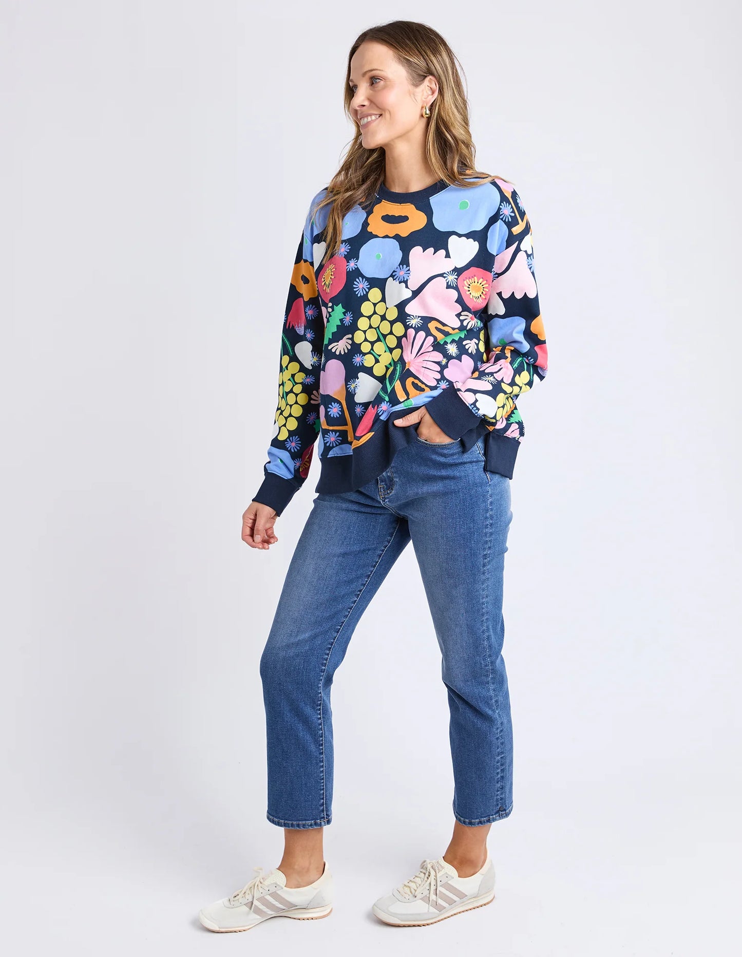 ELM : Flower Medley Crew - Multi Floral Print