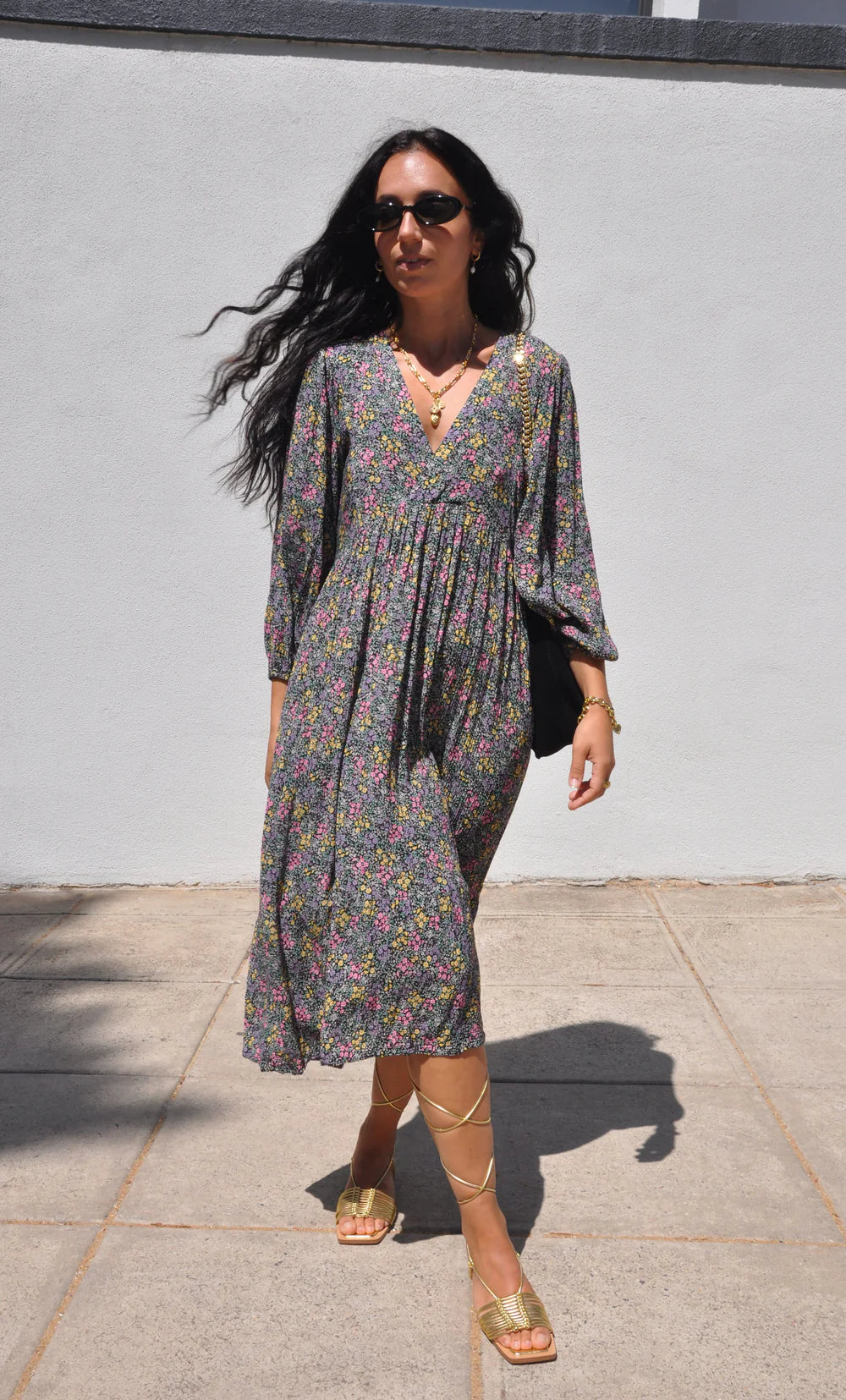 TUNIK : Harper Midi Dress - Flower Fields Print