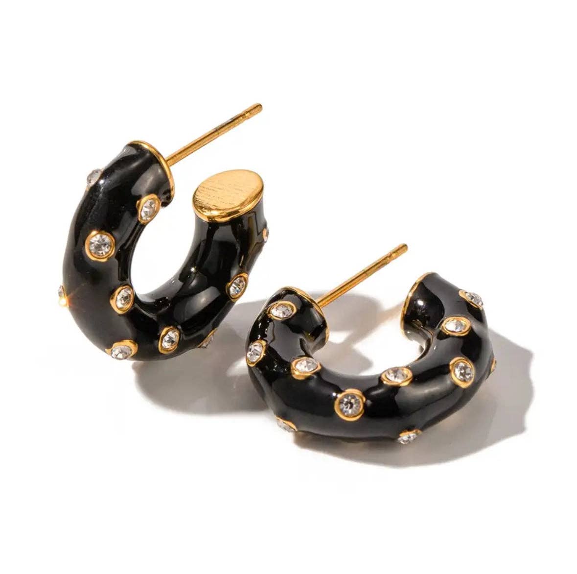 GREENWOOD DESIGNS: Black, Diamond Bling - Earrings