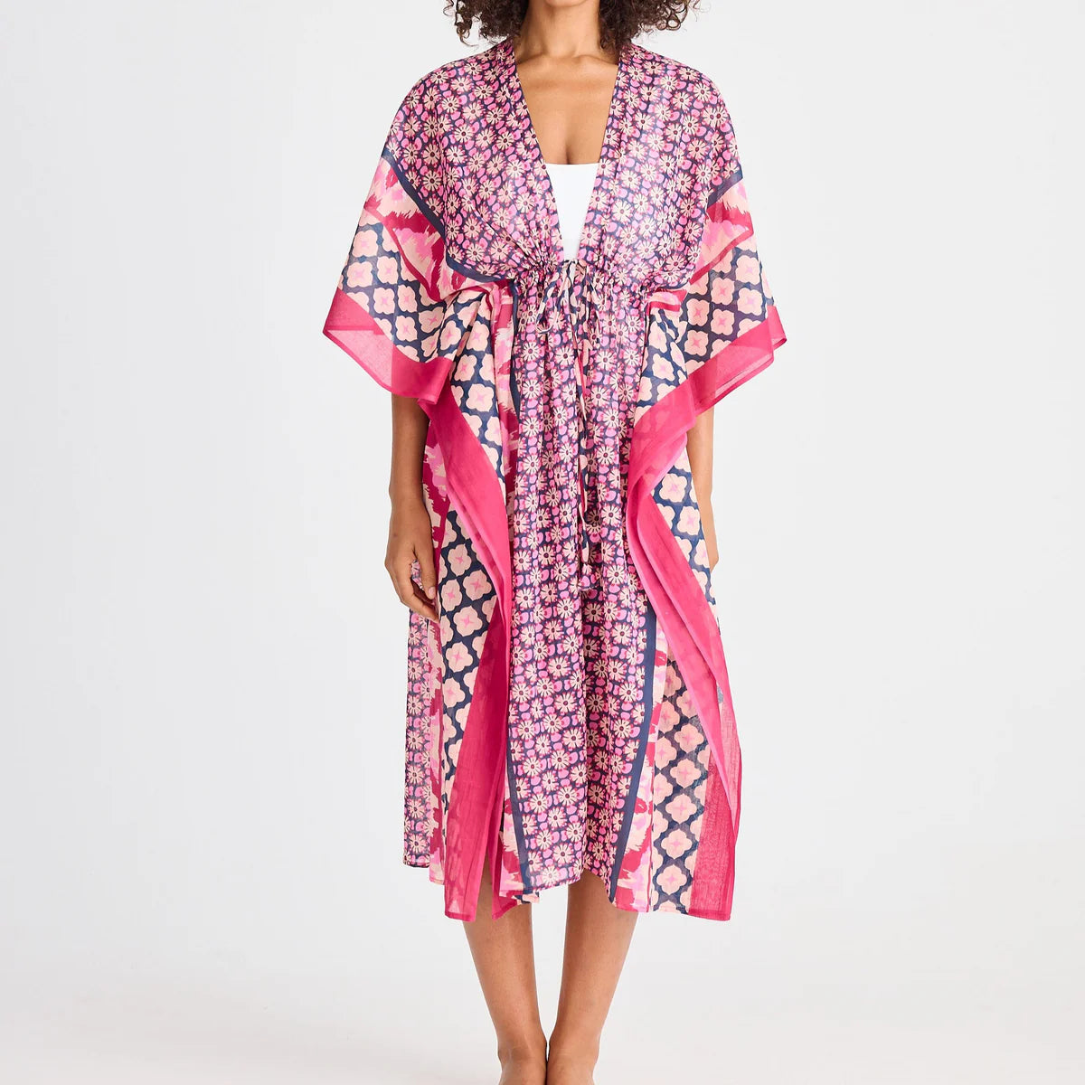HOLIDAY LIFE : Astra Long Pink Floral - Kaftan