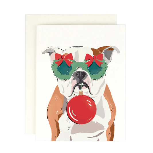 GREETING CARD : Bulldog  - Christmas Card