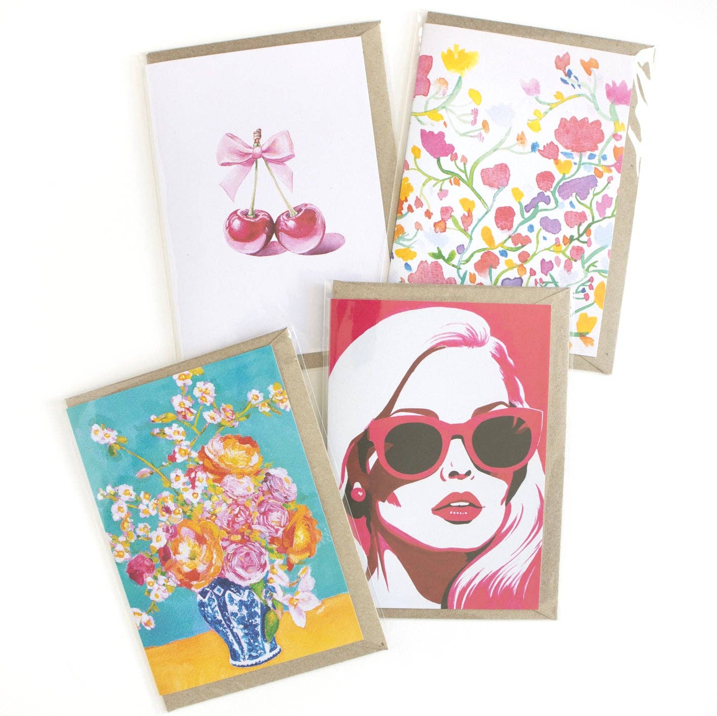 GREETING CARD : Julia Ockert - Demure Cherries - Greeting Card