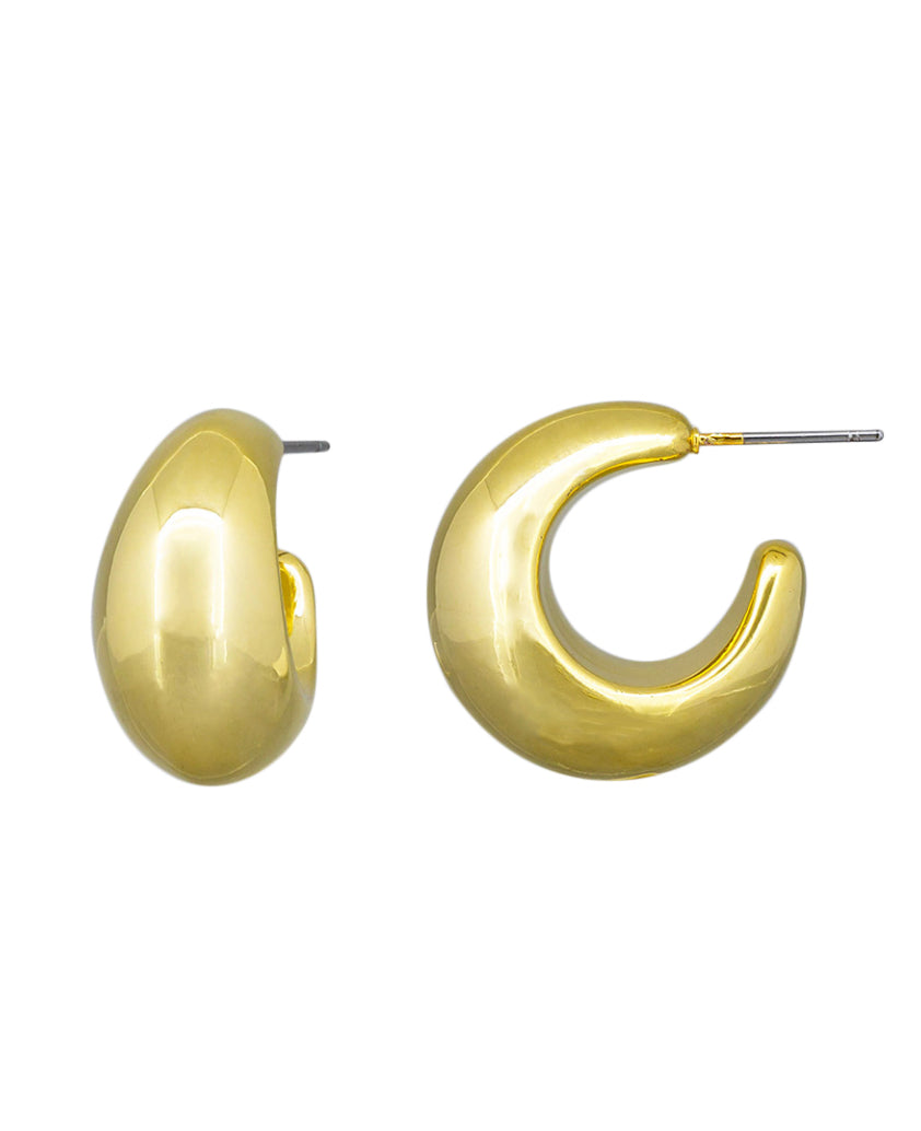 TIGER TREE : Gold Pulled Hoops - Earrings