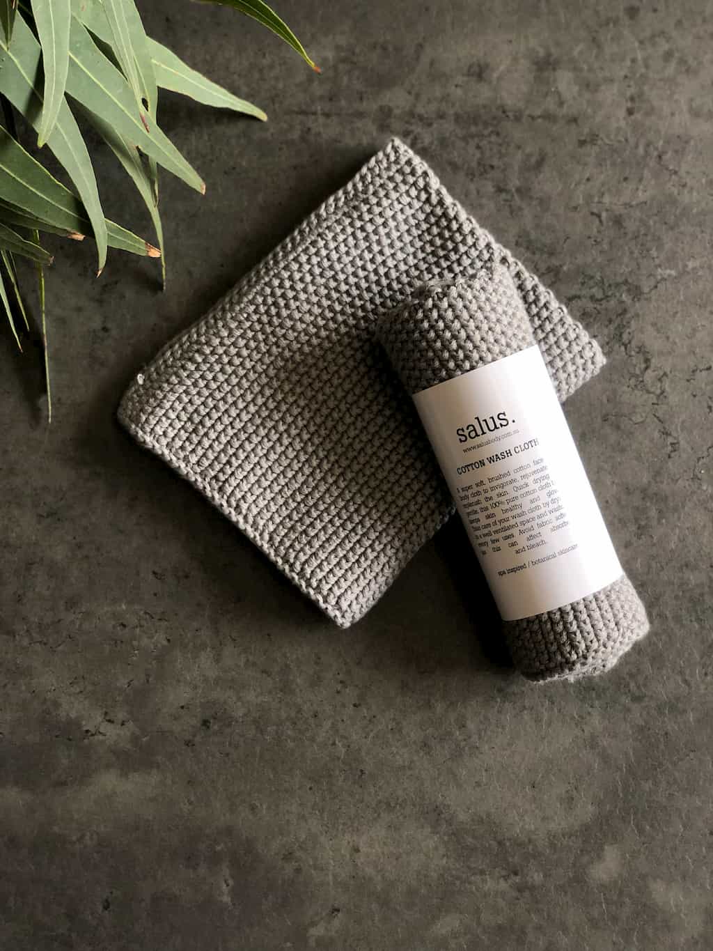 SALUS : Cotton Wash Cloth - Grey