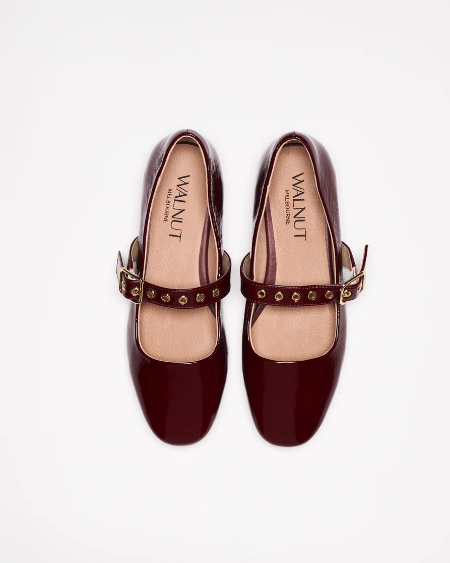 WALNUT : Bianca Leather Ballet - Red Patent