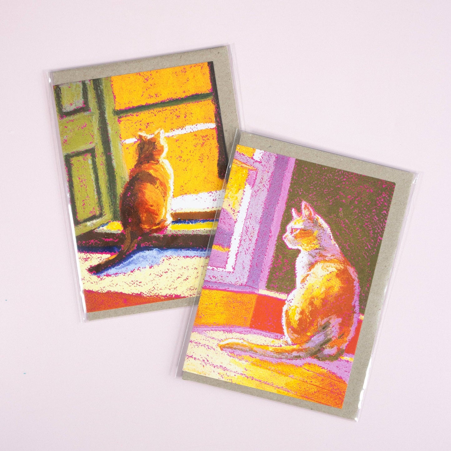 GREETING CARD : Julia Ockert - Sun Cat (Golden) Sympathy - Greeting Card