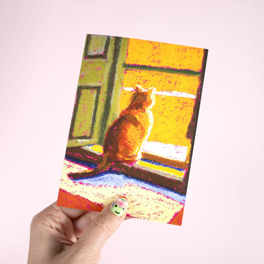 GREETING CARD : Julia Ockert - Sun Cat (Golden) Sympathy - Greeting Card