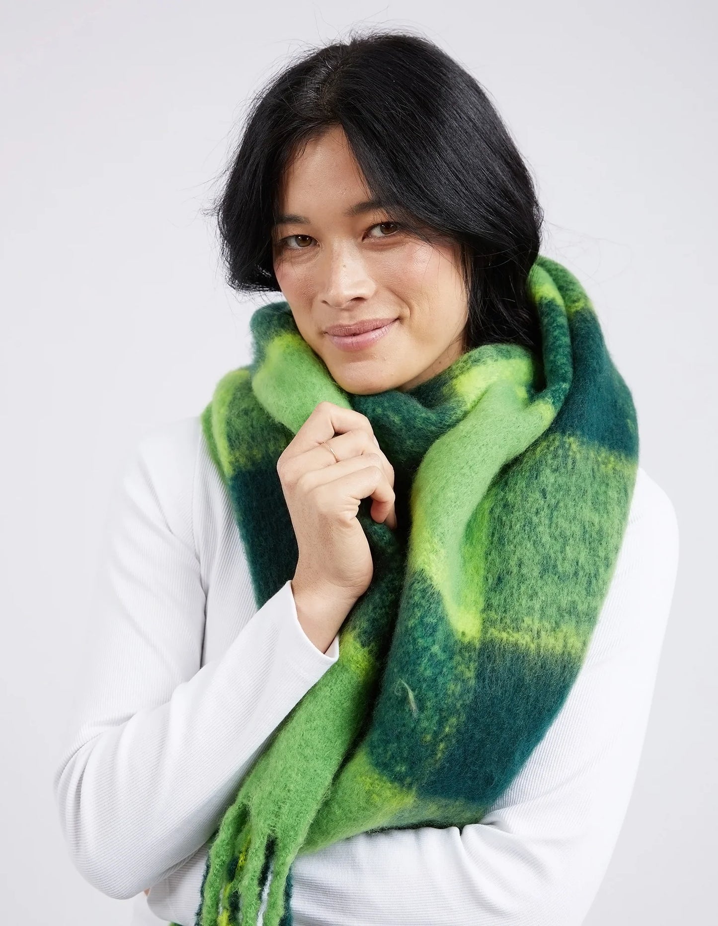 ELM : Fig Scarf - Green Check