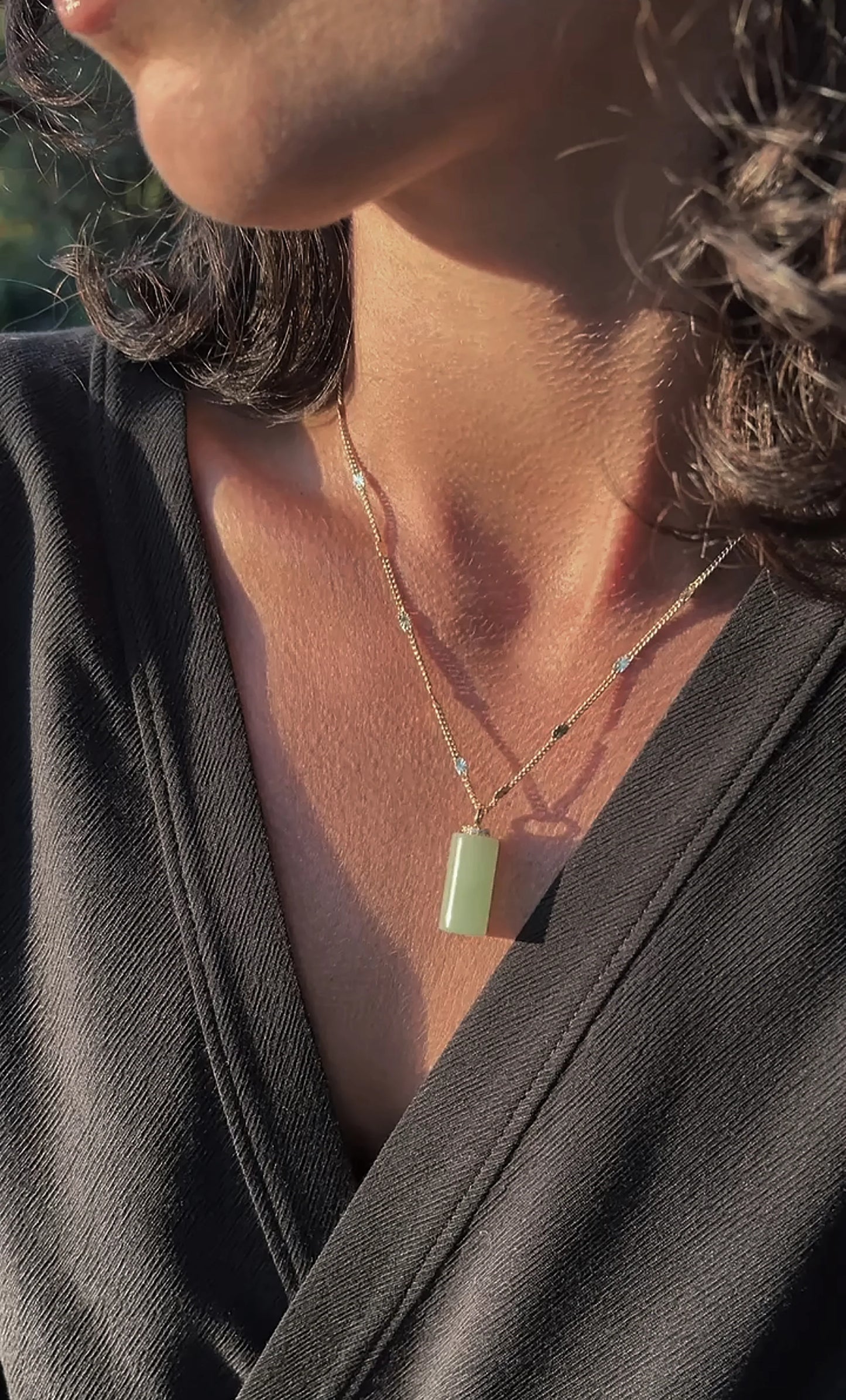 TUNIK : Message in a Bottle Aventurine Charm - Necklace