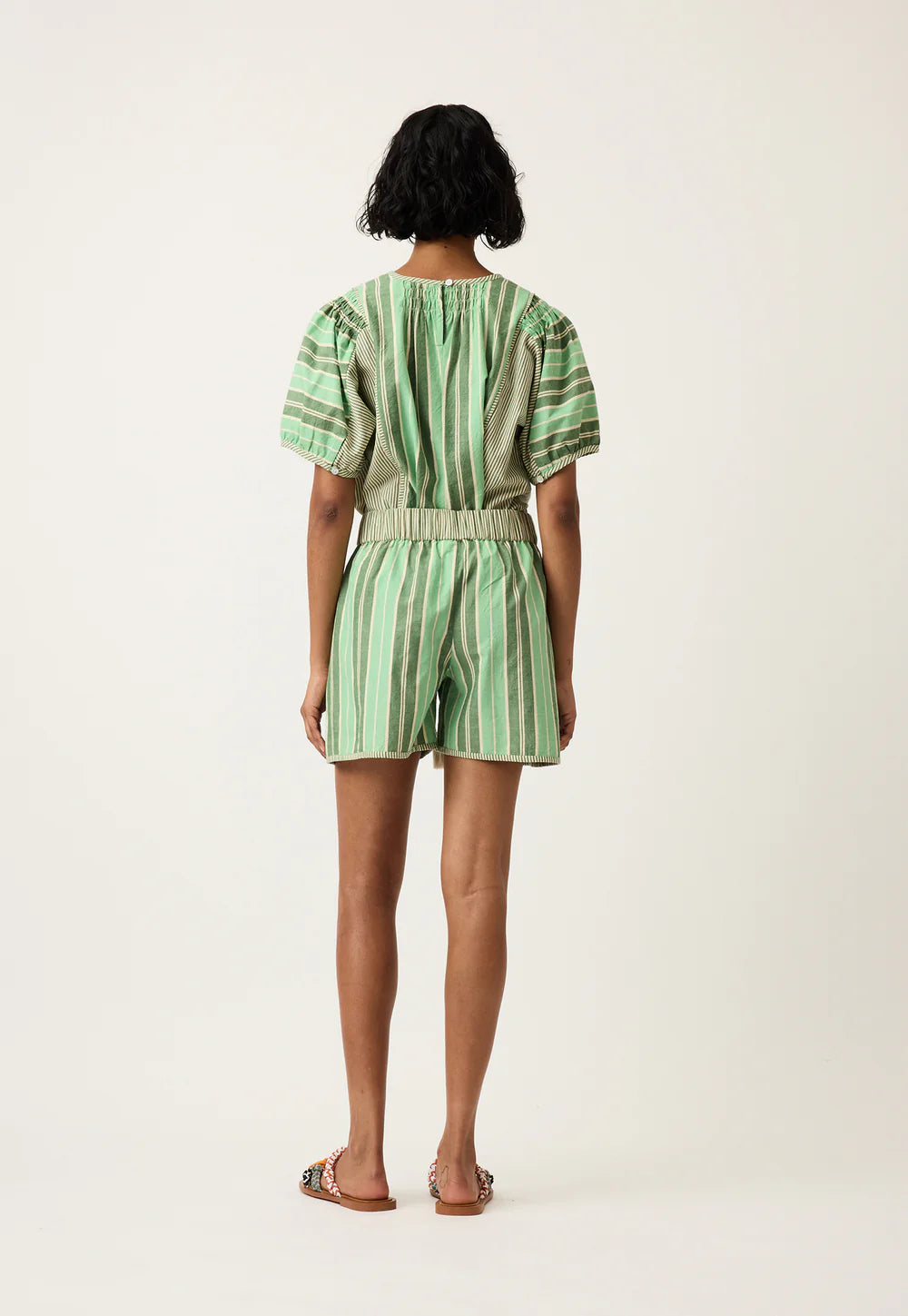 NANCYBIRD : Iris Green Stripe - Short