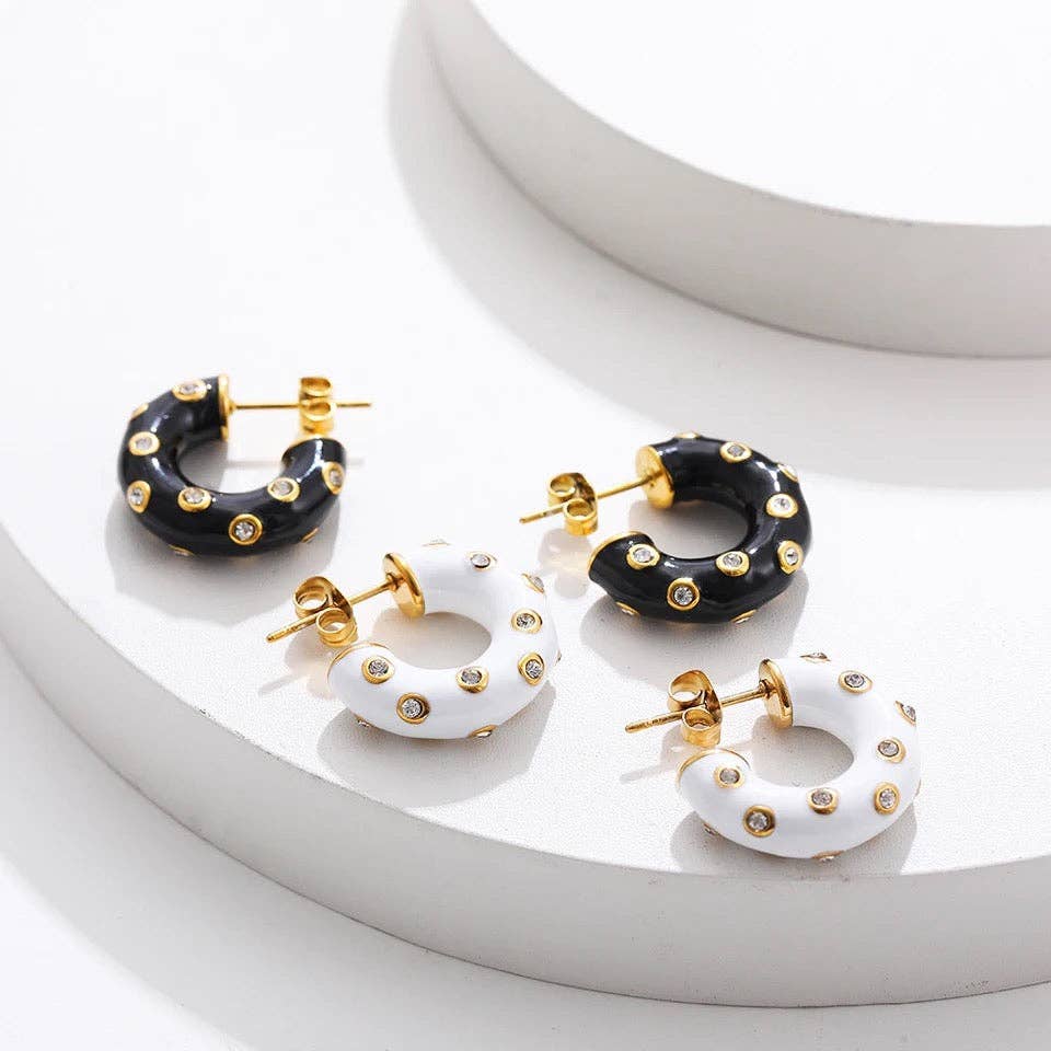 GREENWOOD DESIGNS: Black, Diamond Bling - Earrings
