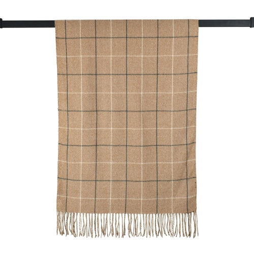 TAYLOR HILL : Brown Grid Check - Scarf