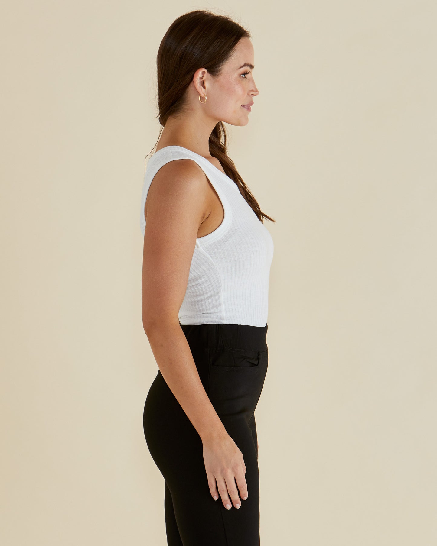 BETTY BASICS : Francis Rib Tank - White