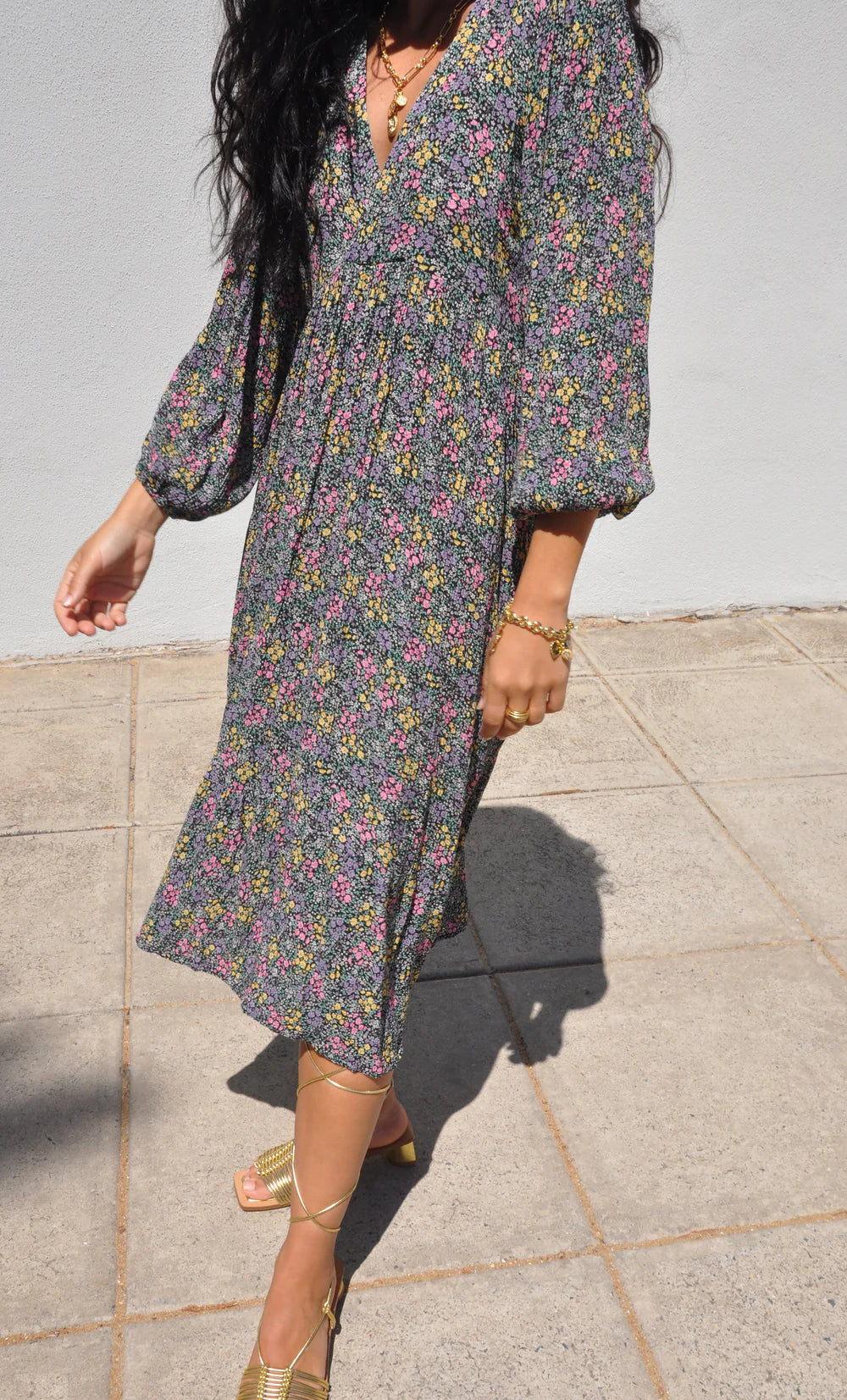 TUNIK : Harper Midi Dress - Flower Fields Print