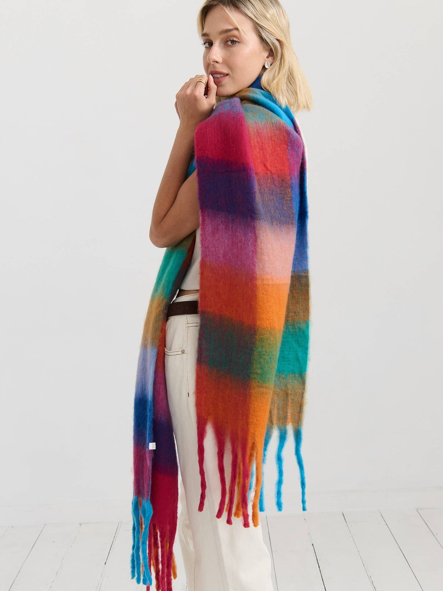ANGELS WHISPER : Mari Checkered Fluffy - Scarf