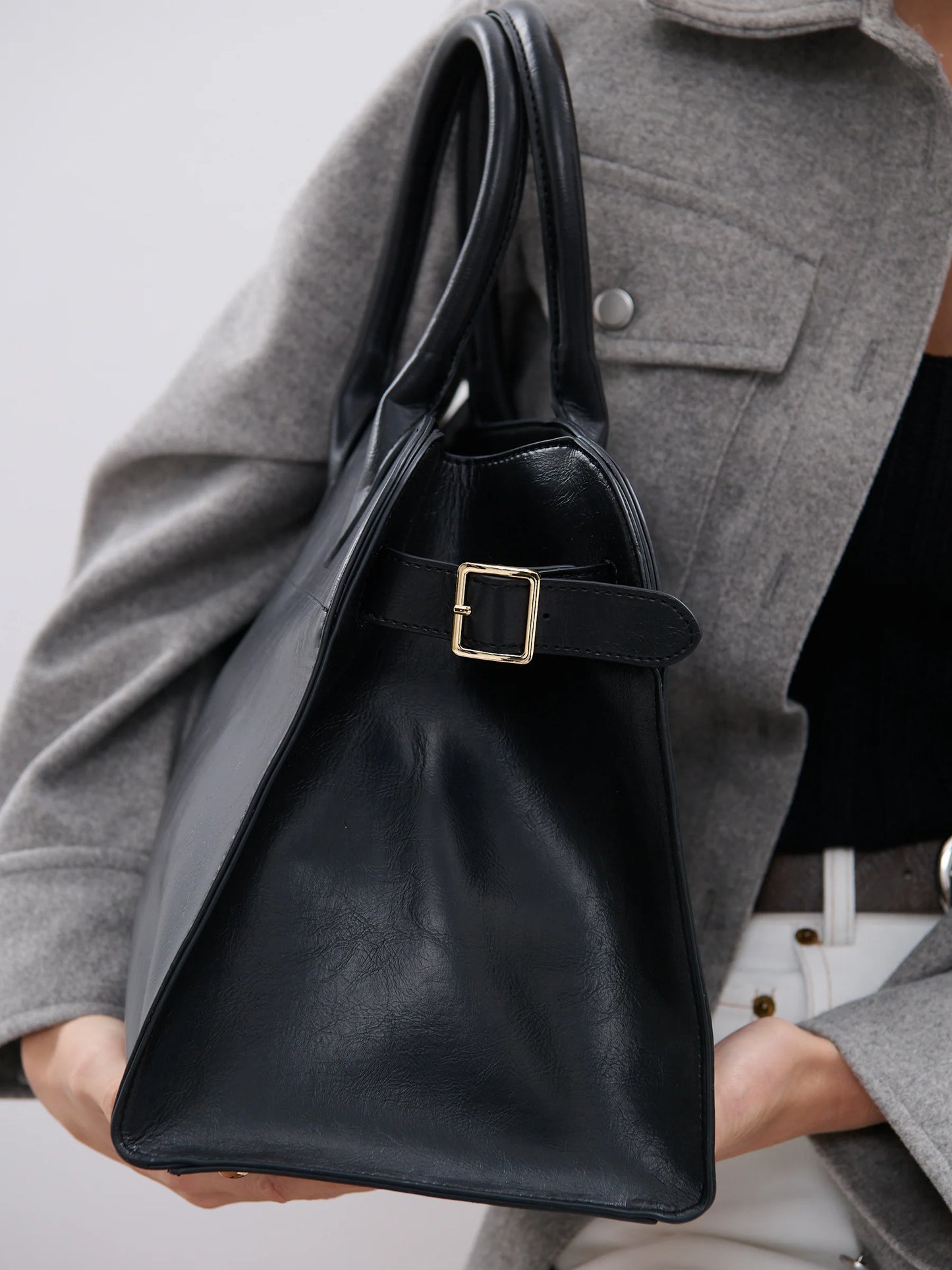 ANGELS WHISPER: Black Tote - Bag