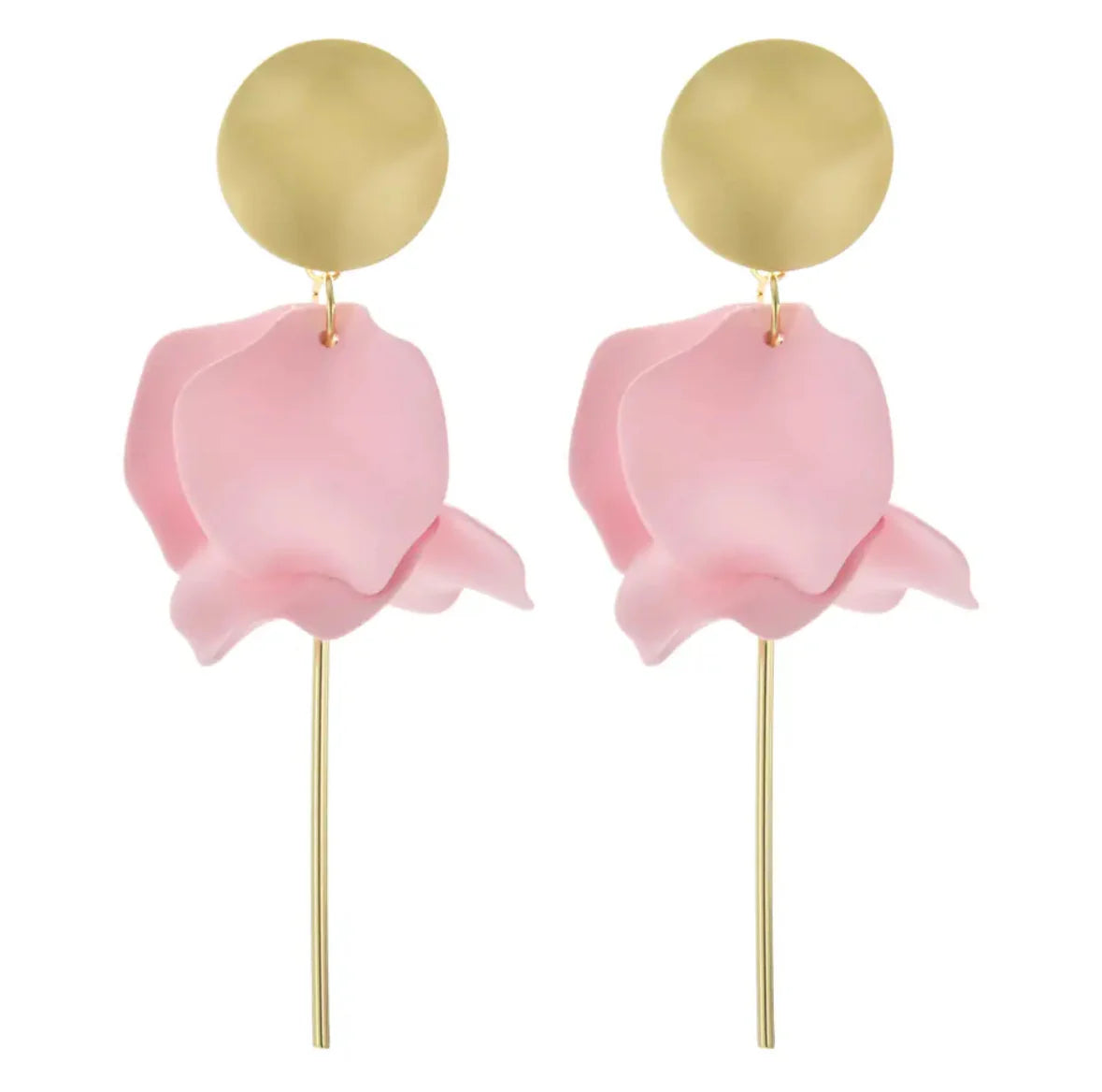 GREENWOOD DESIGNS: Olivia Matte Gold Pink - Earrings