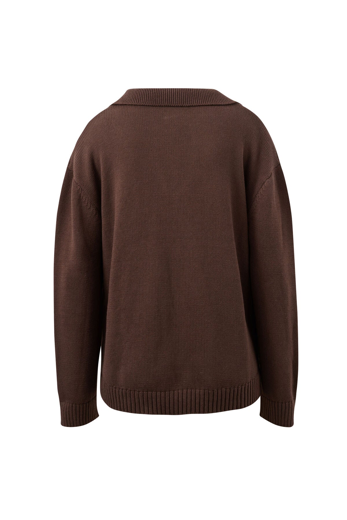 CERES LIFE - Eliza Brunette Brown - Collared Knit
