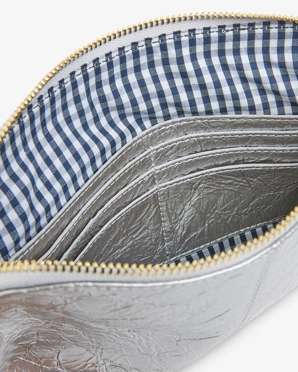 ELMS+KING : Bowery Wallet - Silver Crinkle