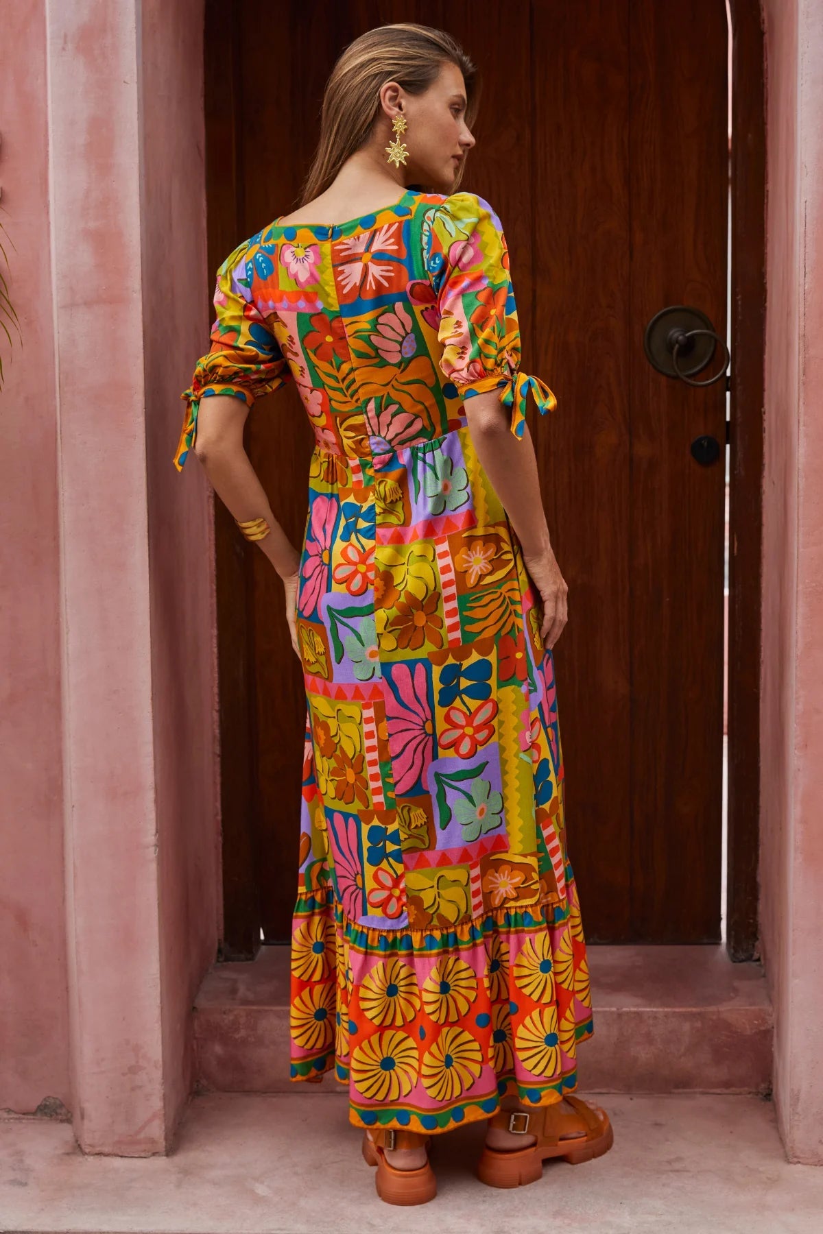 NINE LIVES BAZAAR : Tarot Midi Dress - Rainbow