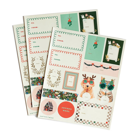 GREETING CARDS : 39 Christmas Stickers & Labels