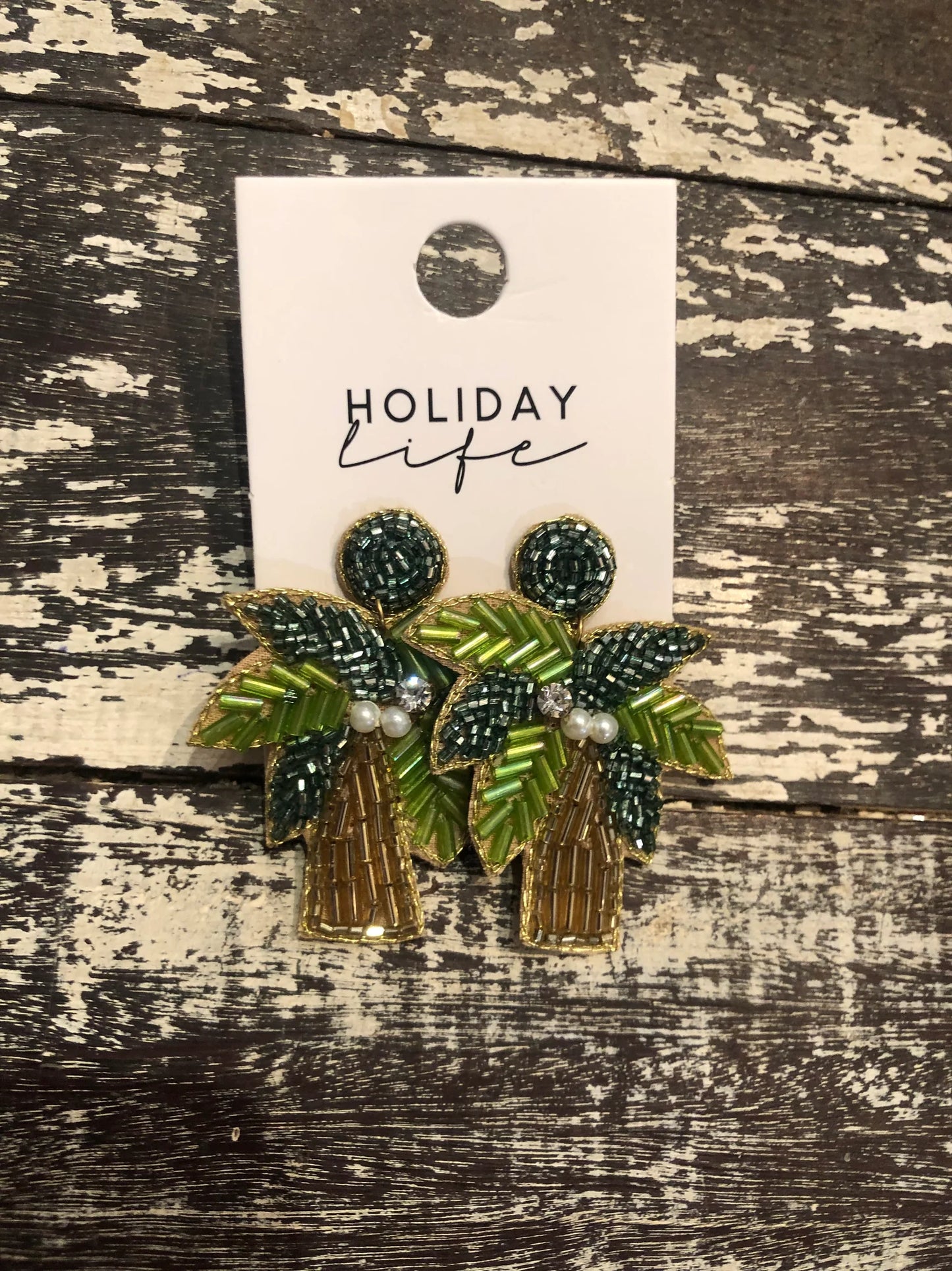 HOLIDAY LIFE : La Palma Beaded Earrings - Green