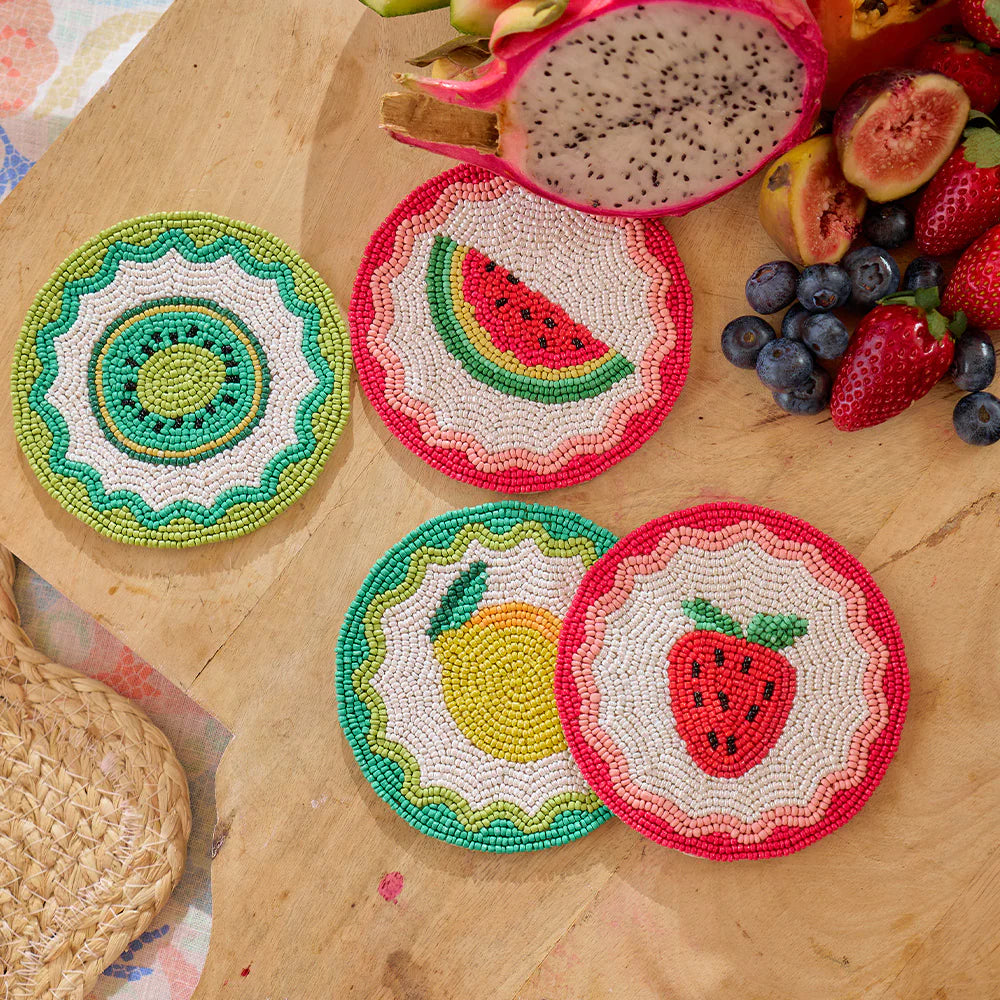 ANNABEL TRENDS: Hand Beaded Tropicana - Coasters