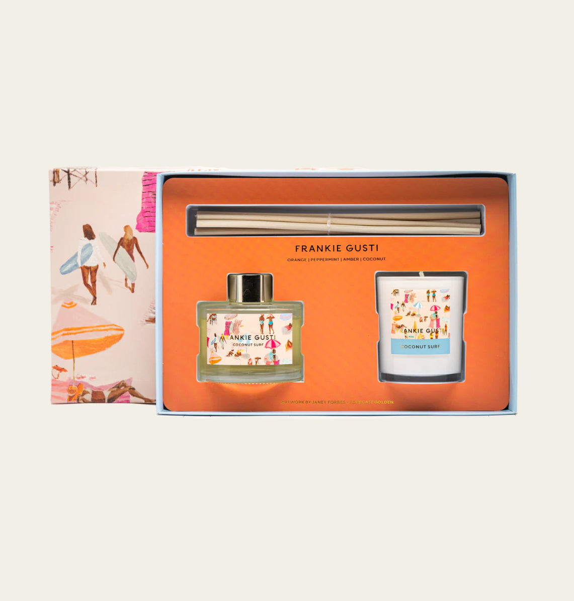 FRANKIE GUSTI : Diffuser + Mini Candle Set - Coconut Surf